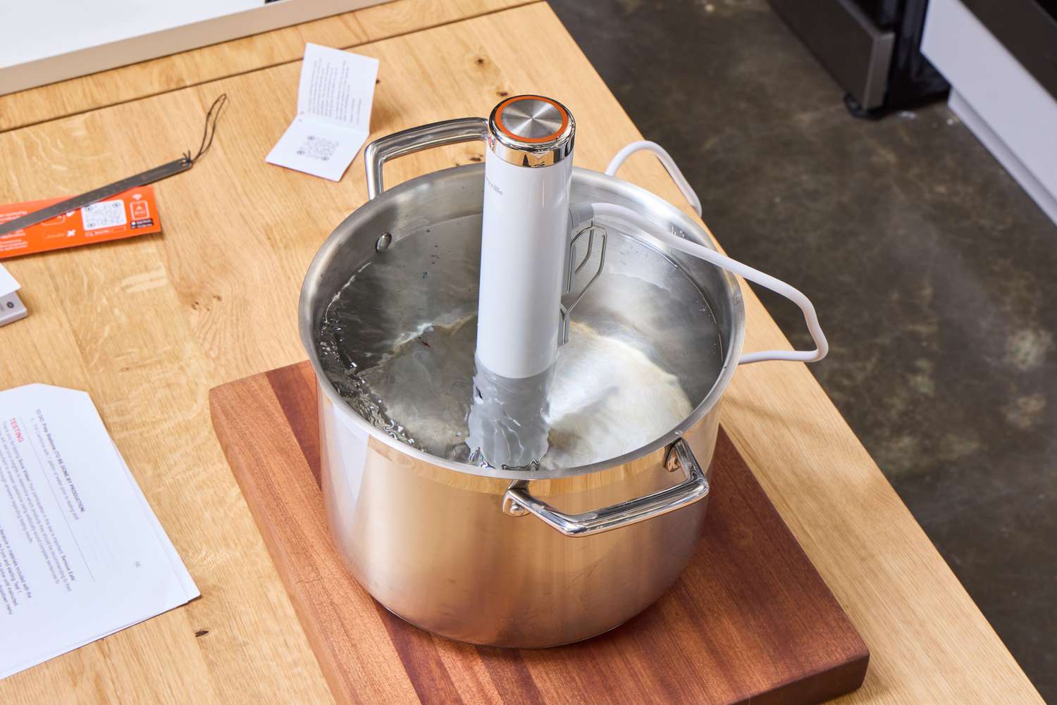 The Breville Joule Turbo Sous Vide boils water in a pot