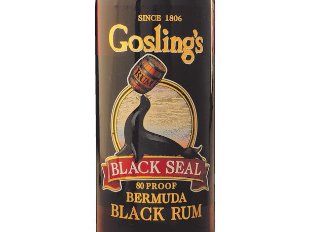 Bottle of Gosling's Black Seal black rum