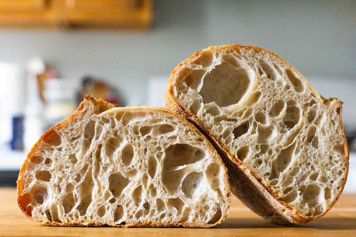 A cross section of the 100% all-purpose flour loaf.