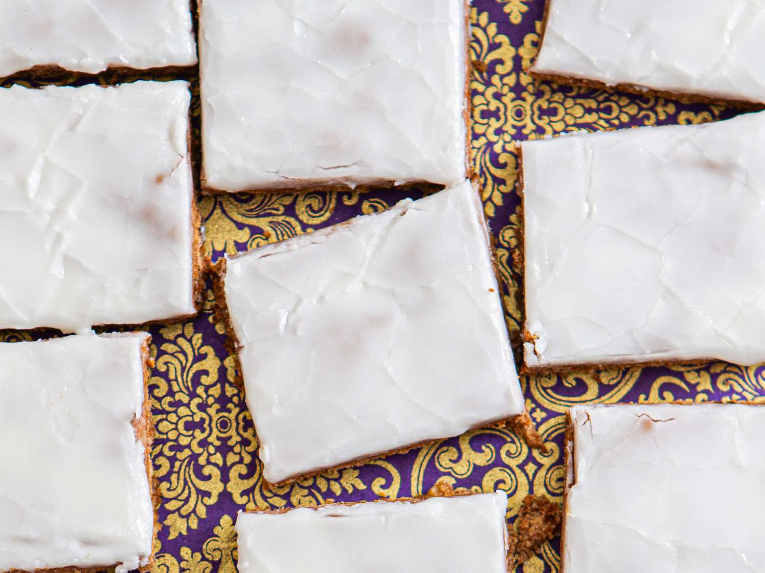Frosted German lebkuchen cookies.