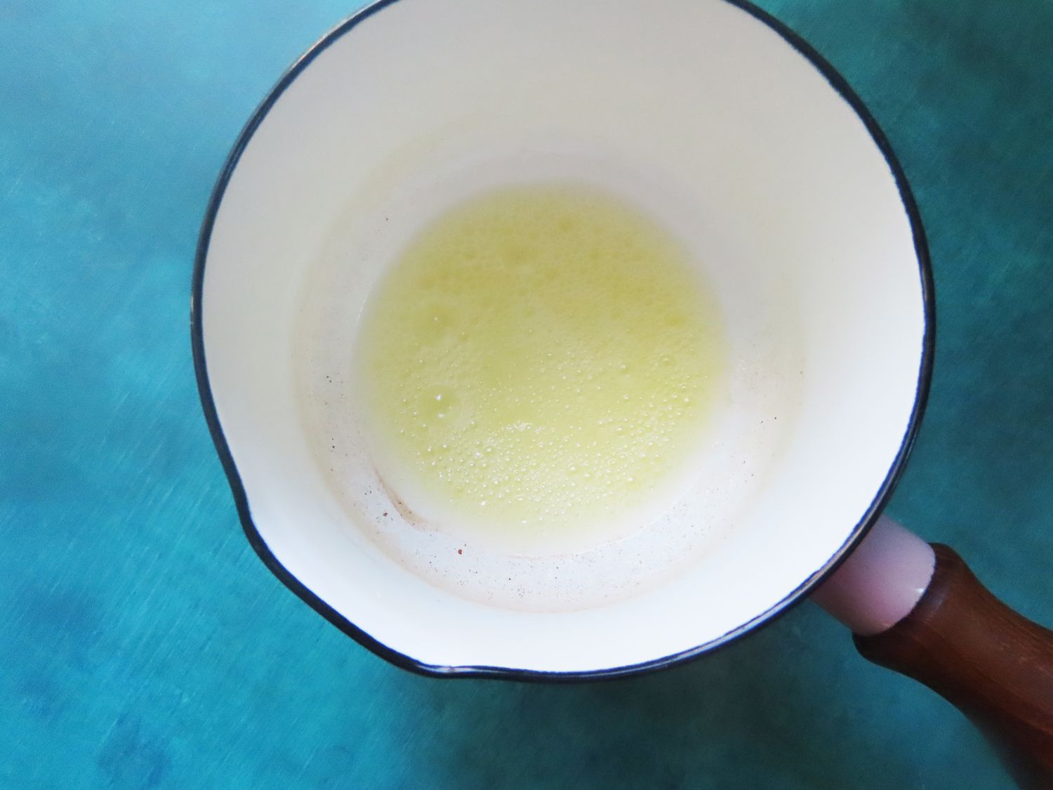 Melted butter in the Dansk butter warmer