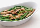 Dish of stir-fried pork with green beans