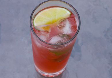 A Late Spring Dark and Stormy, which uses homemade rhubarb syrup.