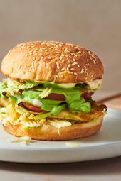 Chicken sandwich served on a plate