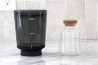 The OXO cold brew maker on a marble countertop.