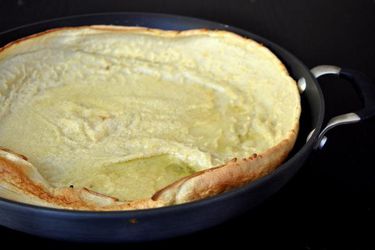 A Dutch baby, fresh from the oven.