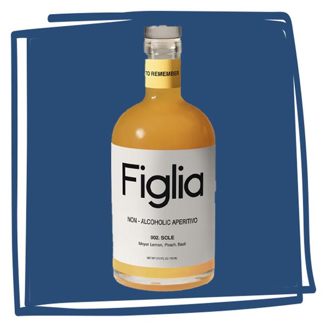 Figlia nonalcoholic aperitif bottle labeled FiGLIA SOLE against a blue background