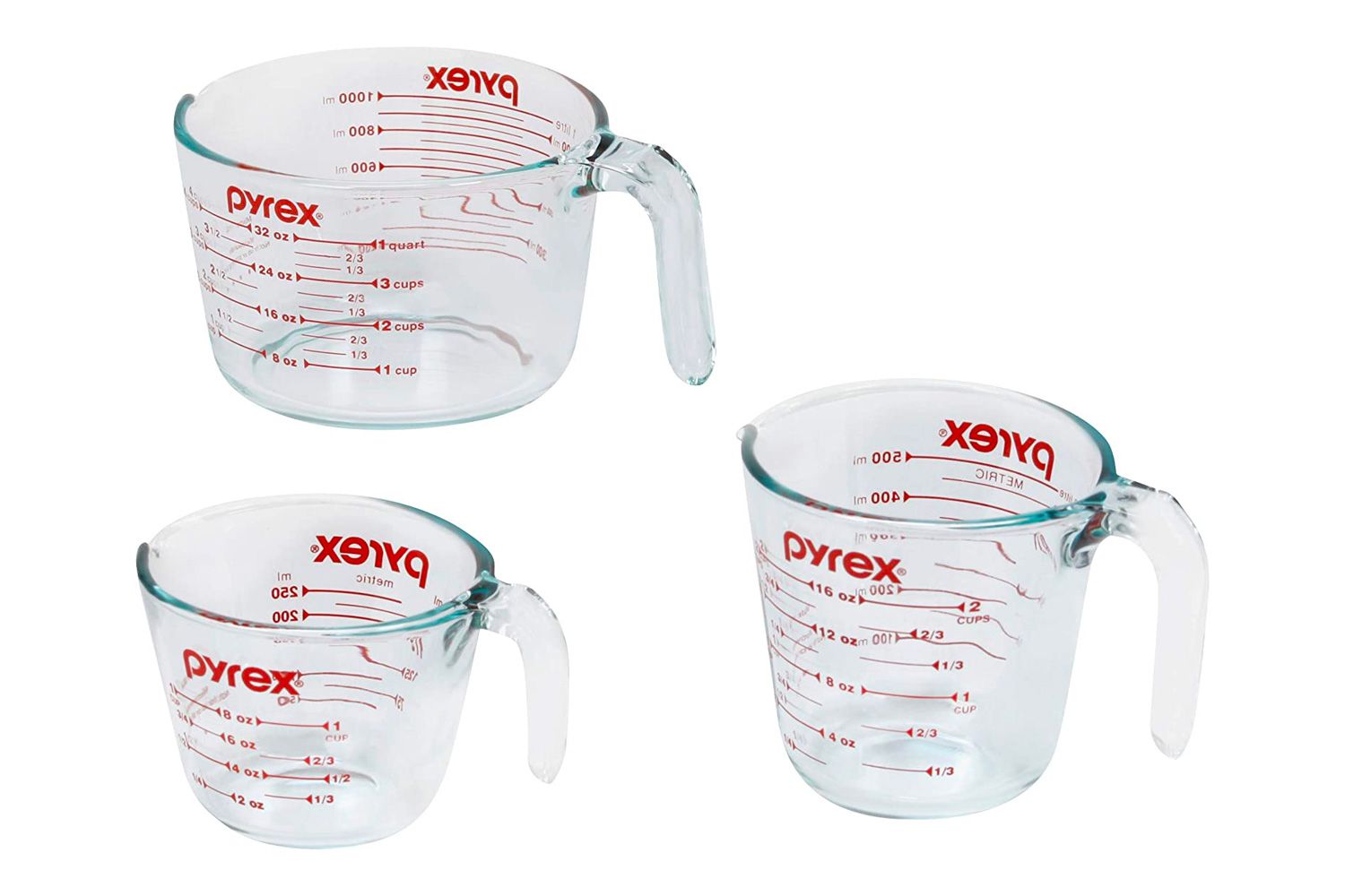 Amazon Pyrex Prepware 3-Piece Glass Measuring Set