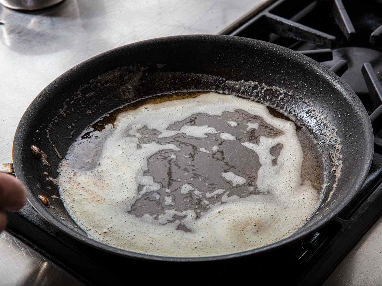 Butter browned in a pan.