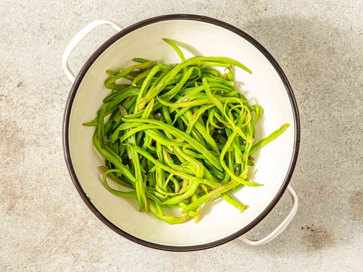 Overhead view of greenbeans