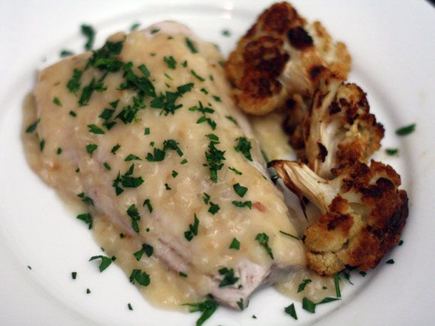 Walleye with white wine-shallot sauce