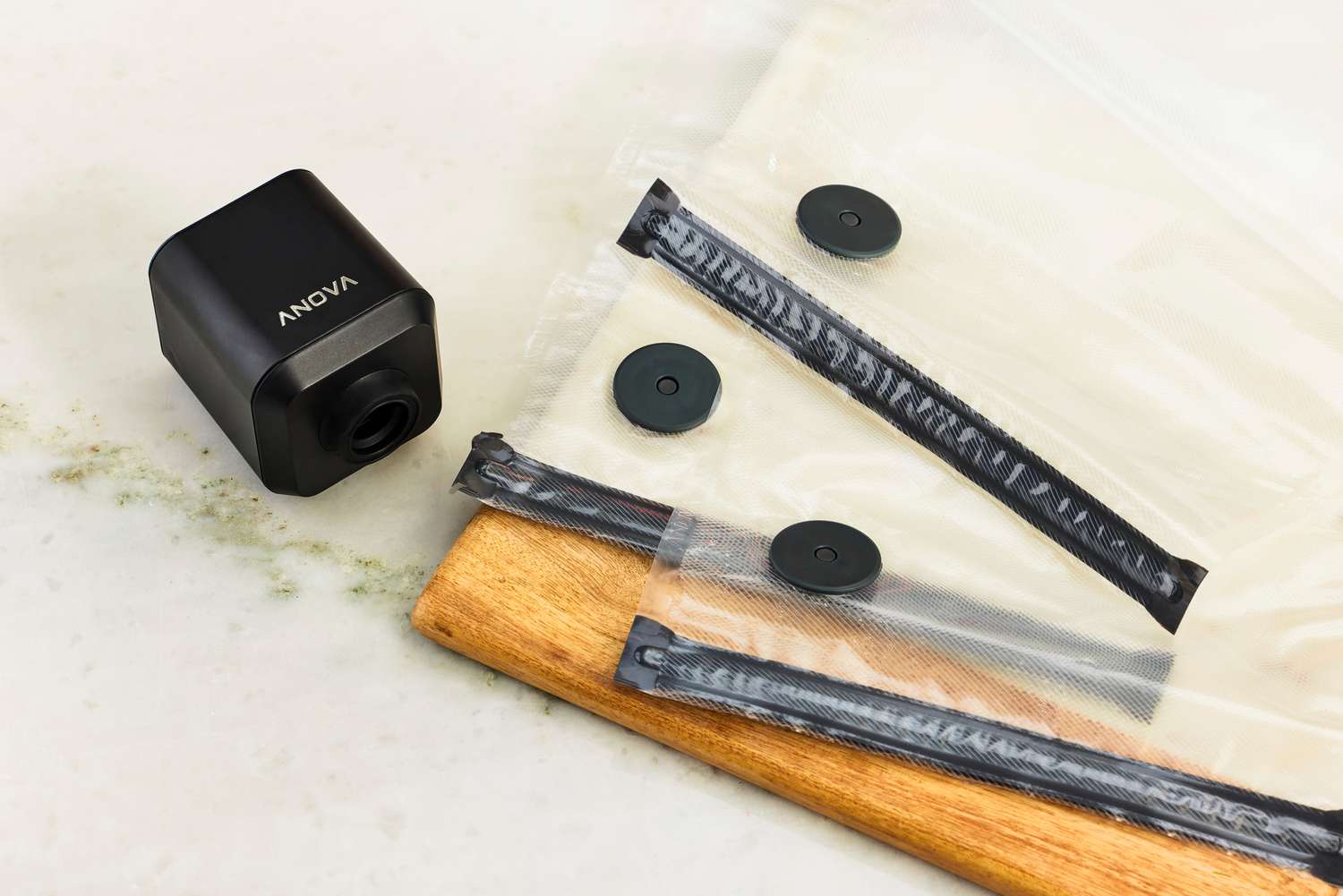 a photo of the proprietary bags for the anova handheld sealer