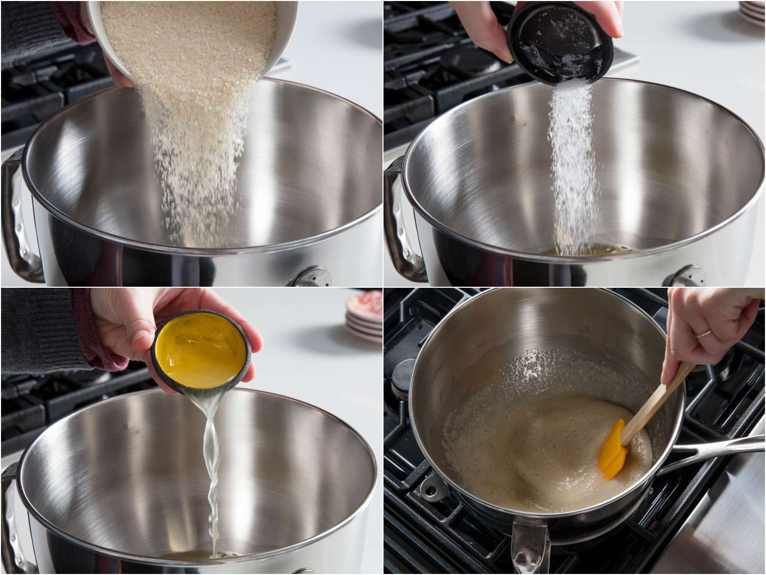 cooking the Swiss meringue