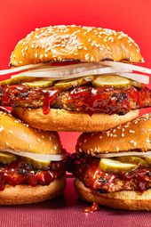 Side view of 3 Ultimate Mcrib Sandwiches