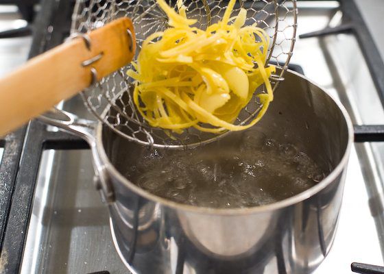 add lemon zest to boiling water