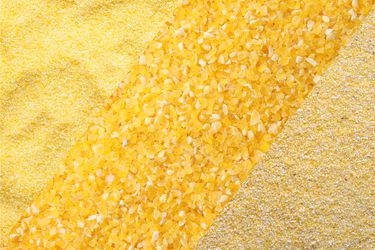 Collage of cornmeal, polenta and grits