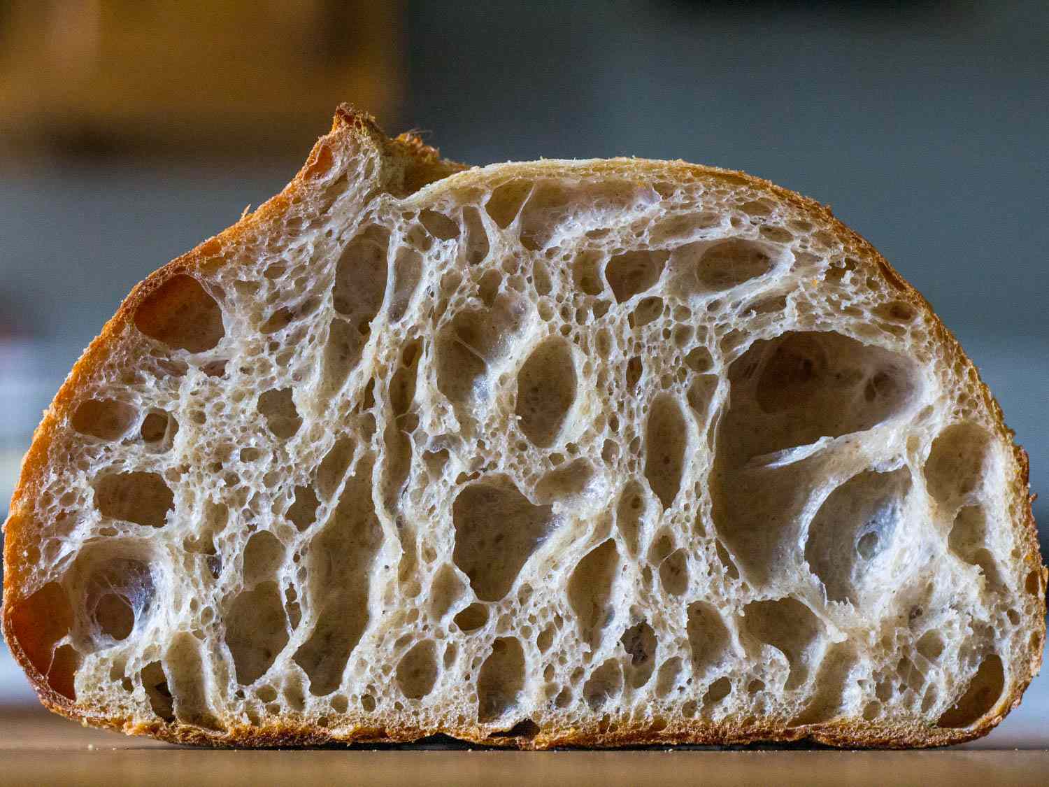 bread loaf cross section with AP flour sourdough starter