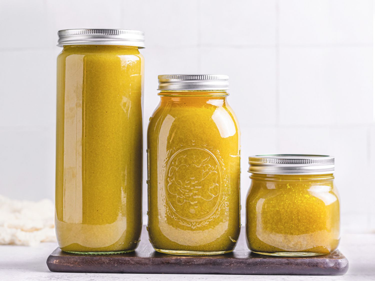 Stock in a line on a counter