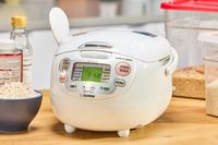 The front of the Zojirushi Neuro Fuzzy Rice Cooker and Warmer
