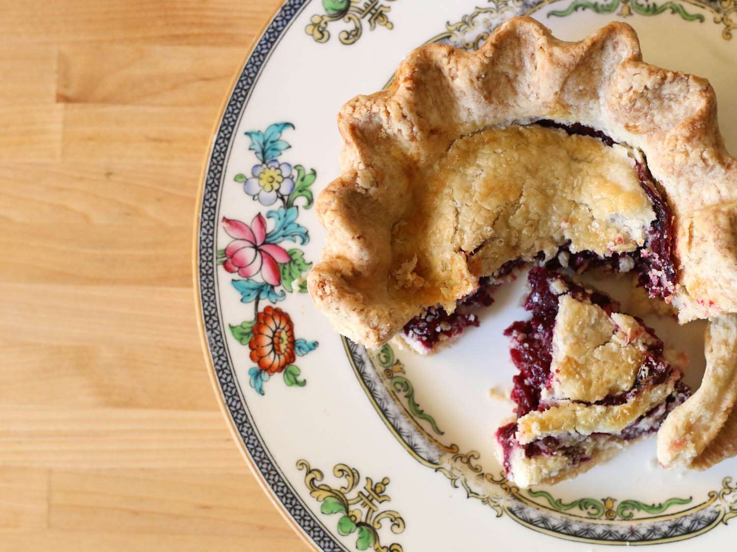 A small pie made from the lesser-known tayberry.