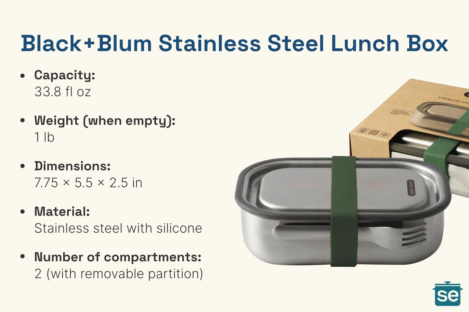 sea black bum stainless steel lunch box