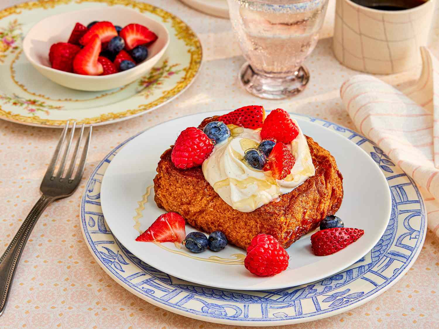 Side view of honey butter toast