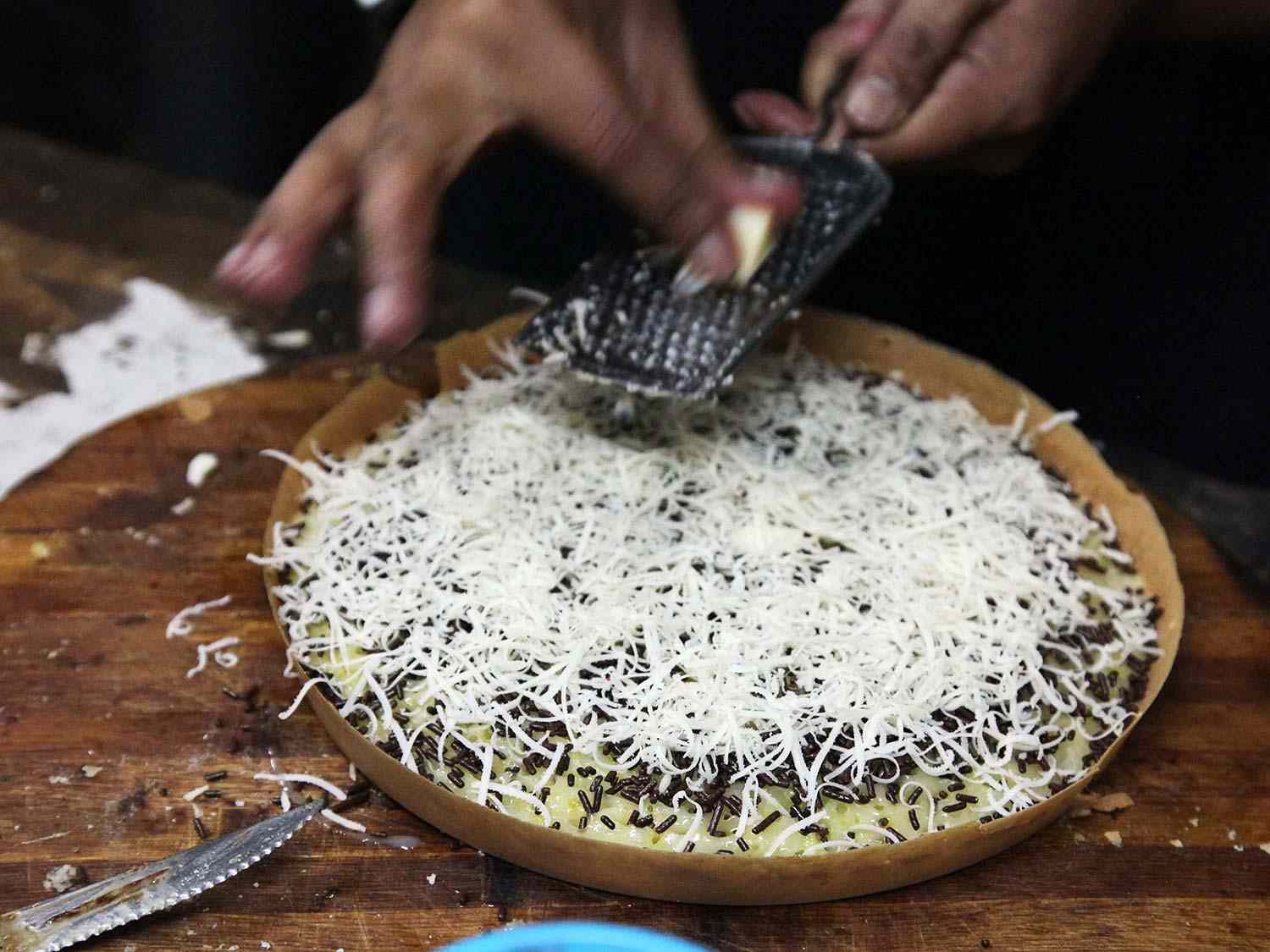 Adding cheese to martabark