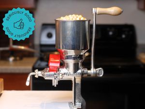 the masienda masa mill filled with corn