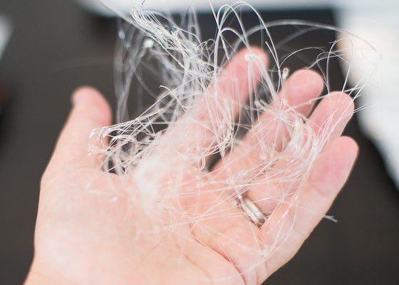 spun sugar strands in a ball