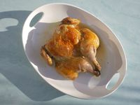 roast chicken on williams sonoma platter