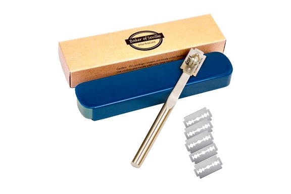 Baker of Seville Bread Lame â Now with 6 Included blades. Change from Straight or Curved Blade Lame in seconds with the Patented Design. Built for...