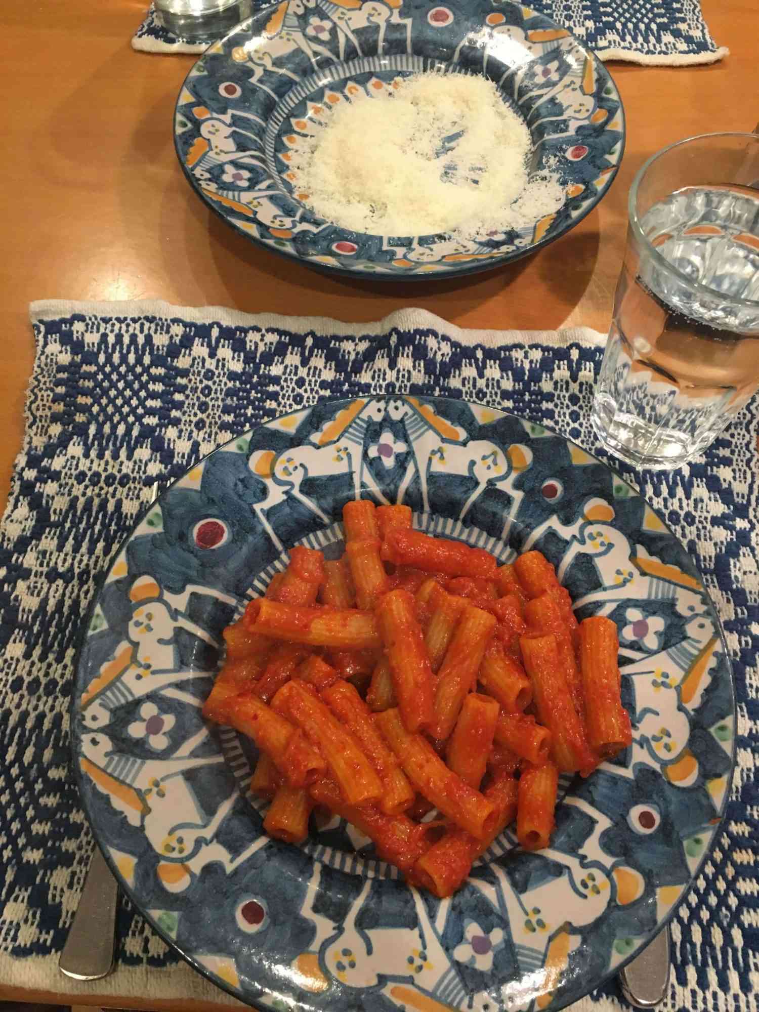 plate of pasta with 'nduja sugo