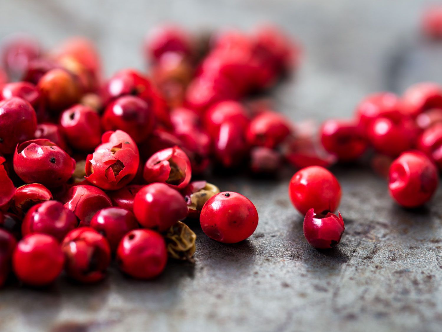 Close-up of pink peppercorns