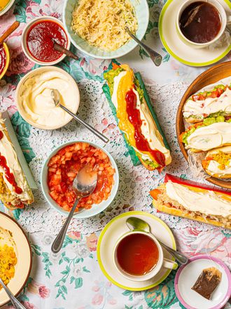 Overhead table view of completos