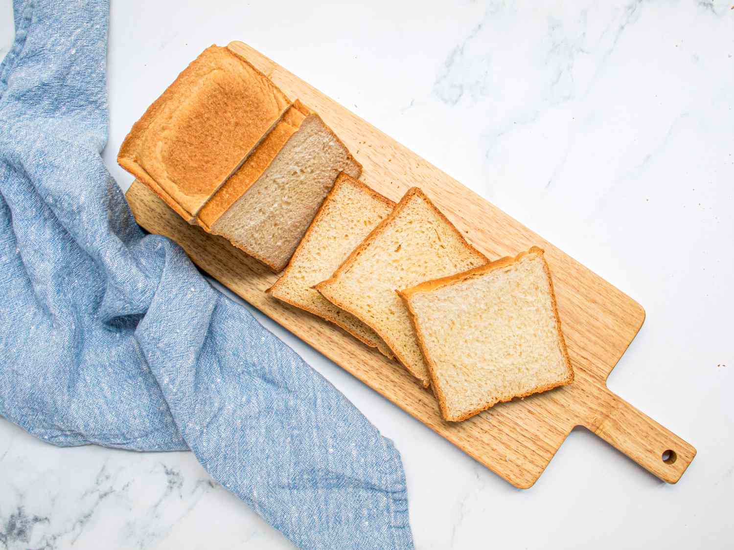 Overhead view of milk bread 