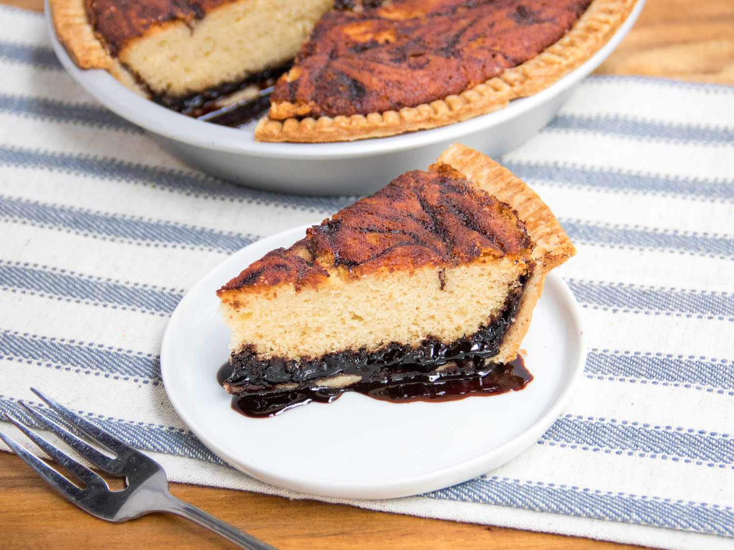 Side view of funny cake