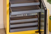 Rocco The Super Smart Fridge opened with trays out