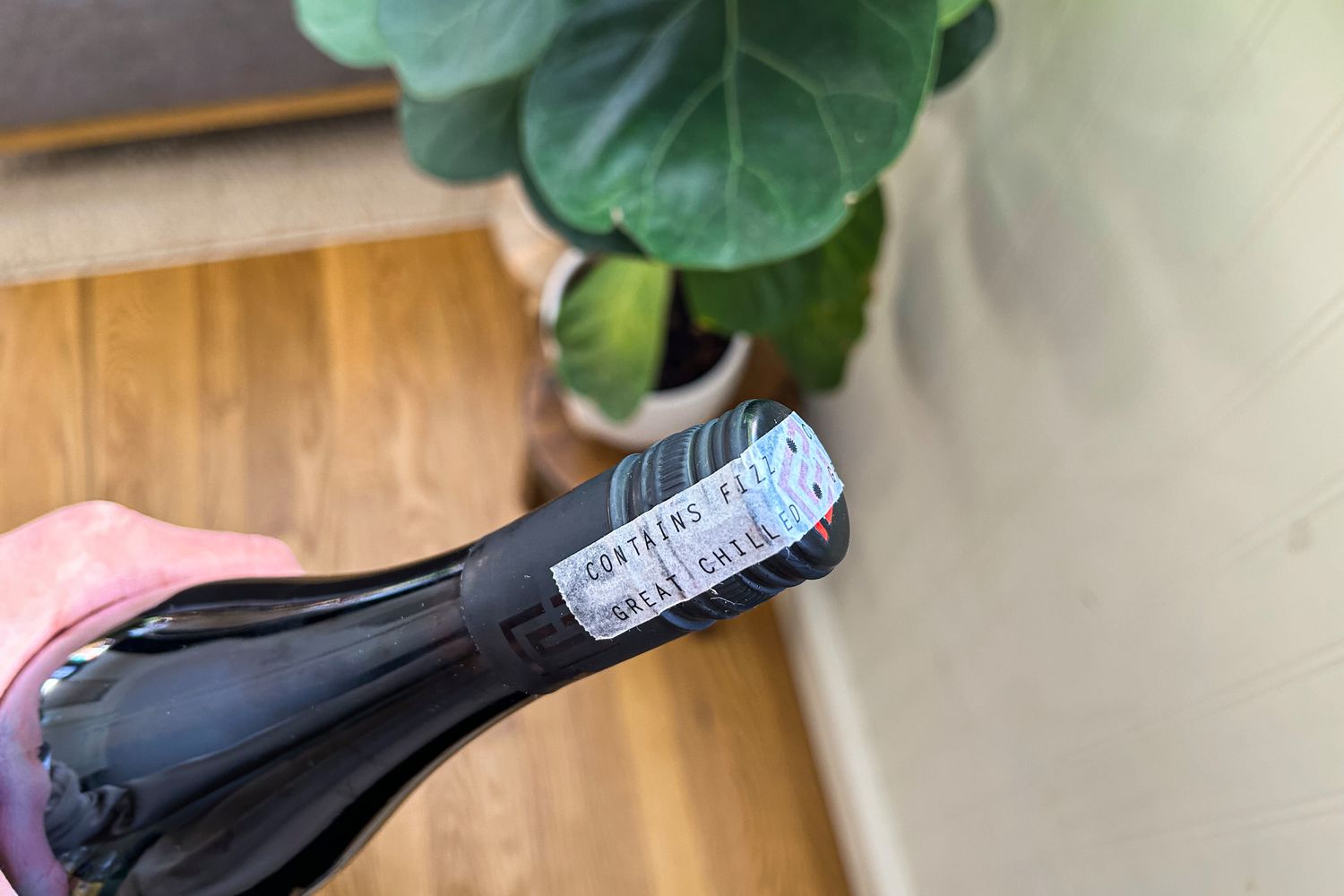 A bottle of Studio Null nonalcoholic wine