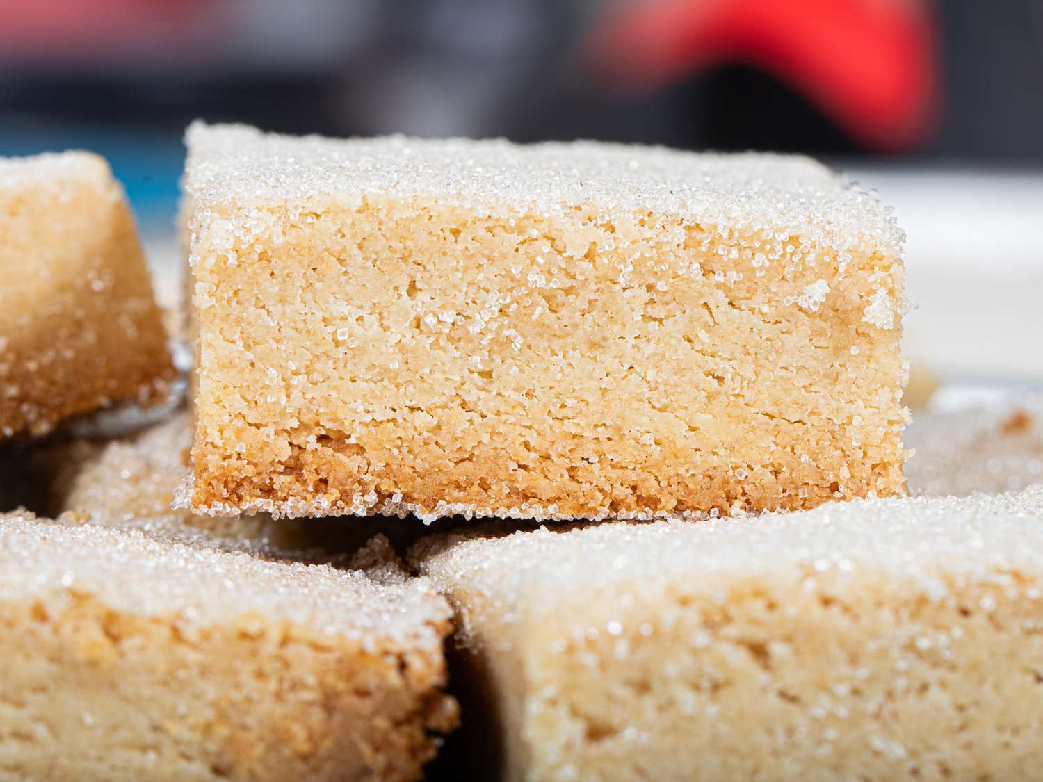 Side view of shortbread cookie