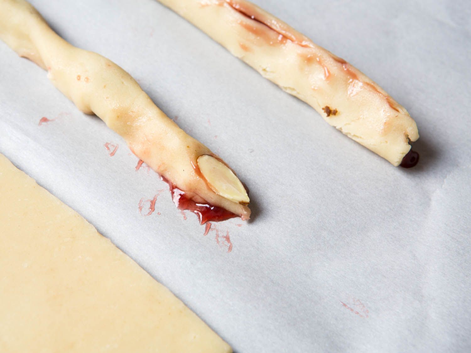 Close up view of with finger shortbread cookies. 