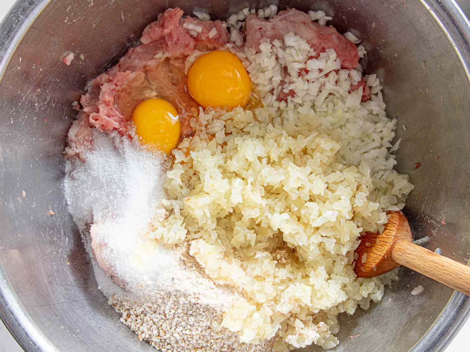 Overhead view of mixture