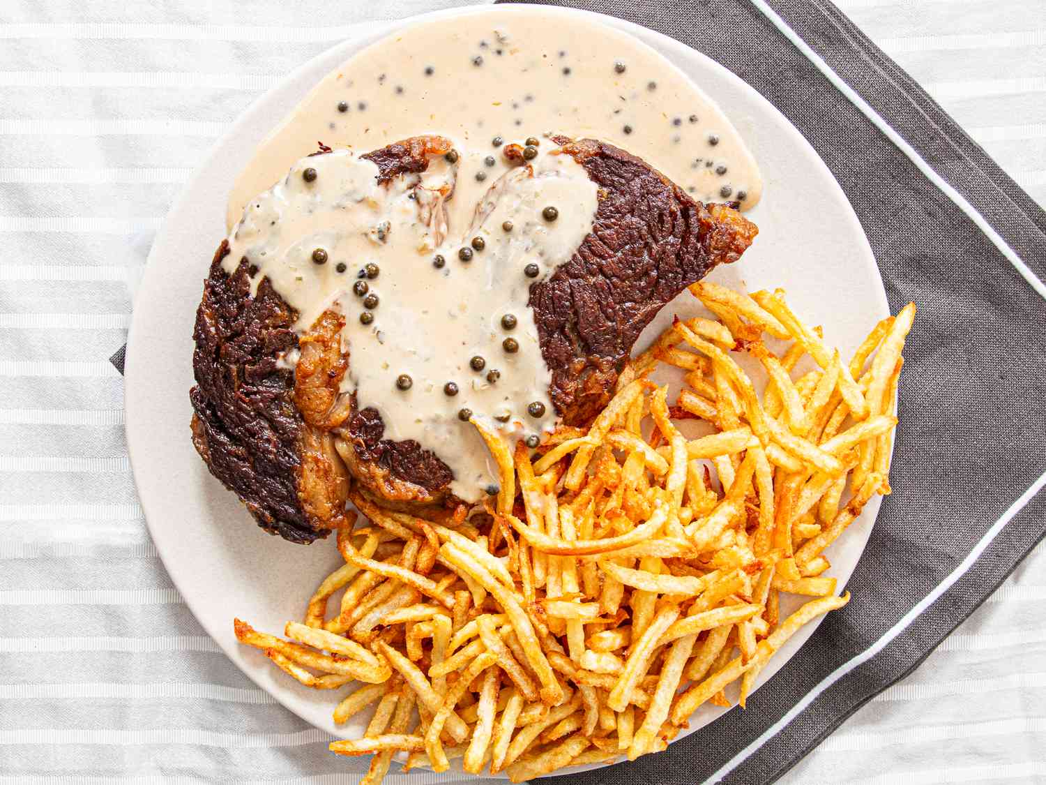 Overhead view of finished platee