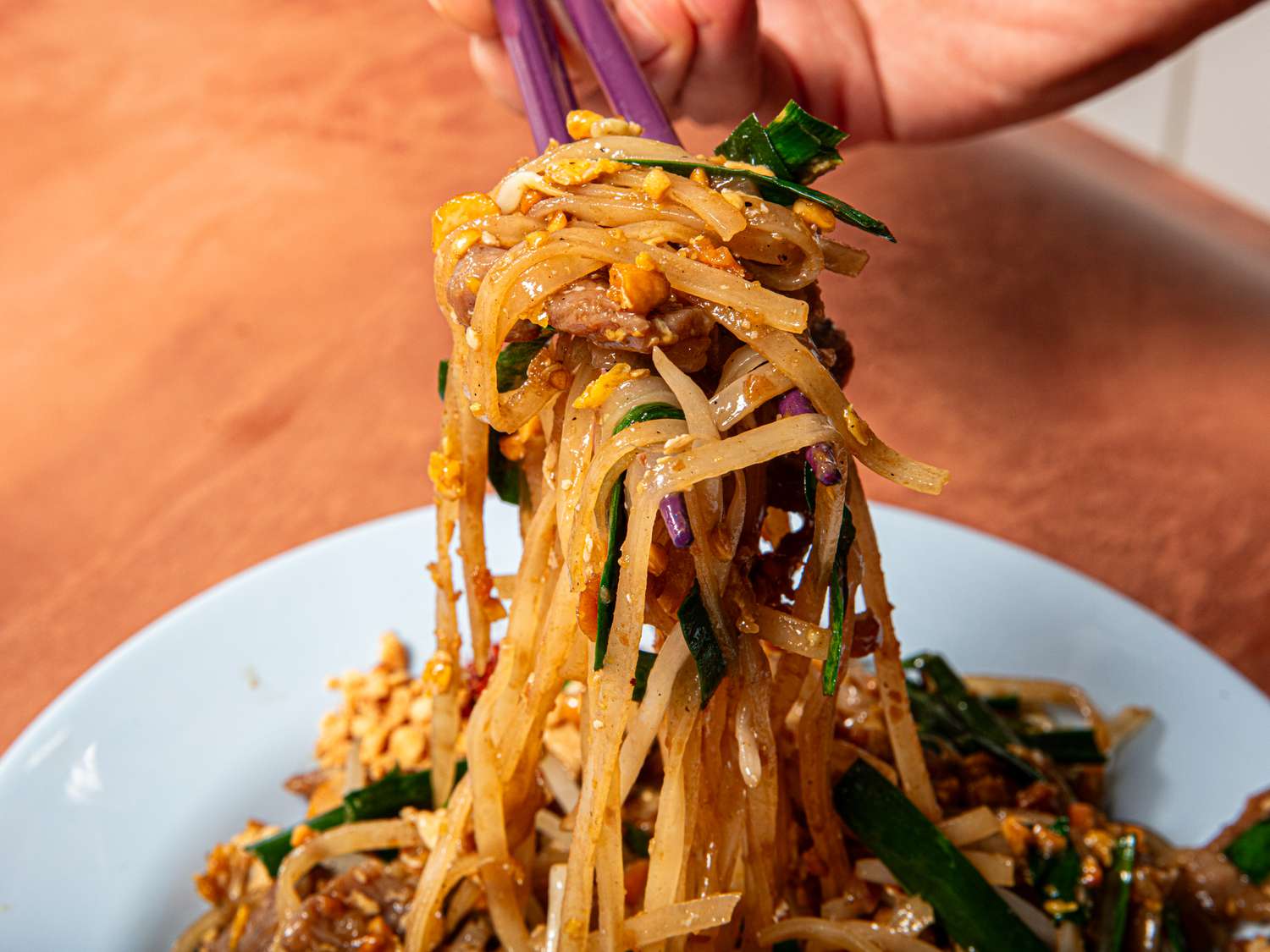 Overhead of pad thai