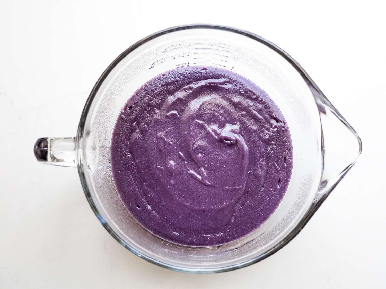 cooling ube ice cream mixture