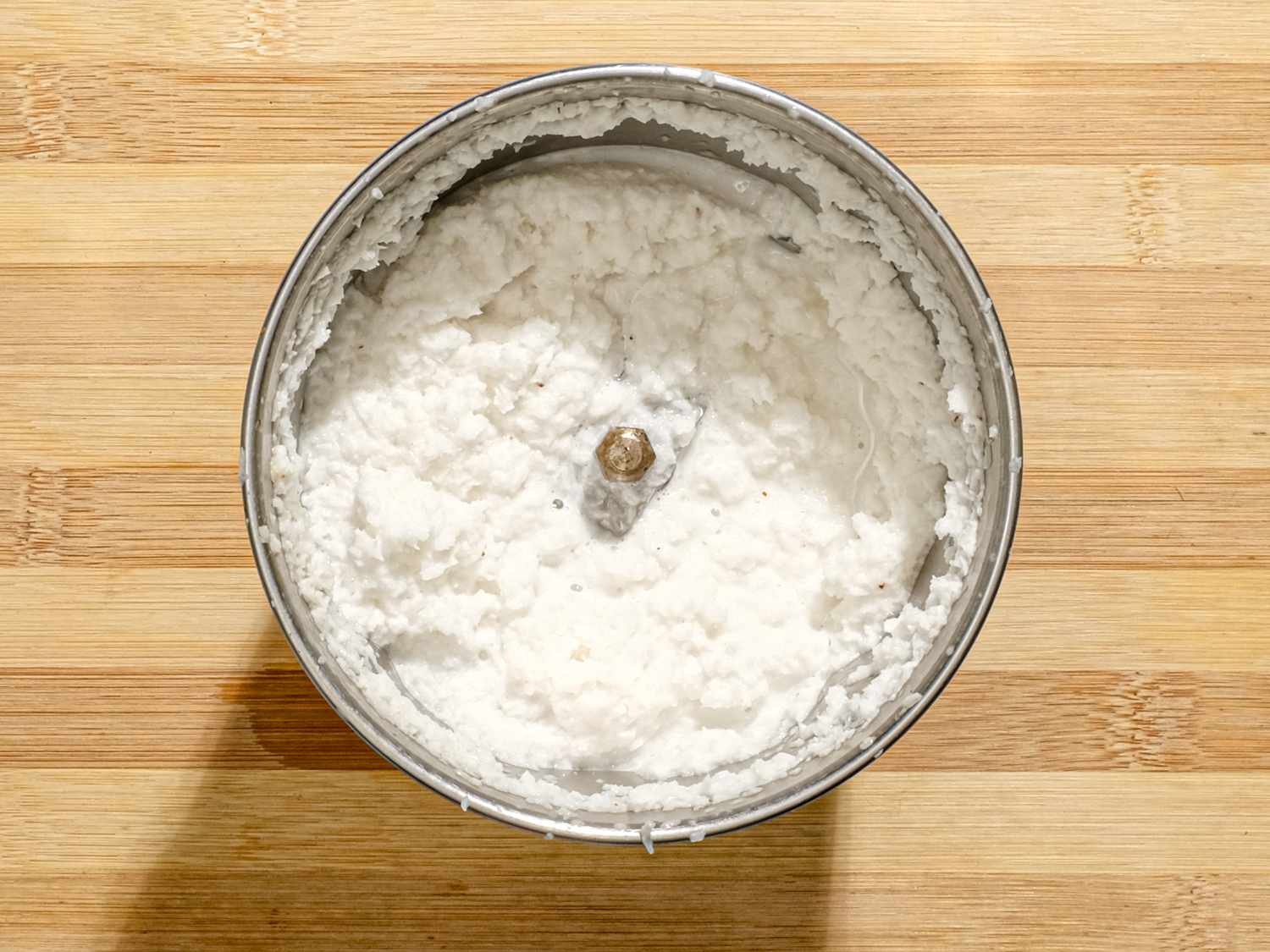 Overhead view of coconut paste