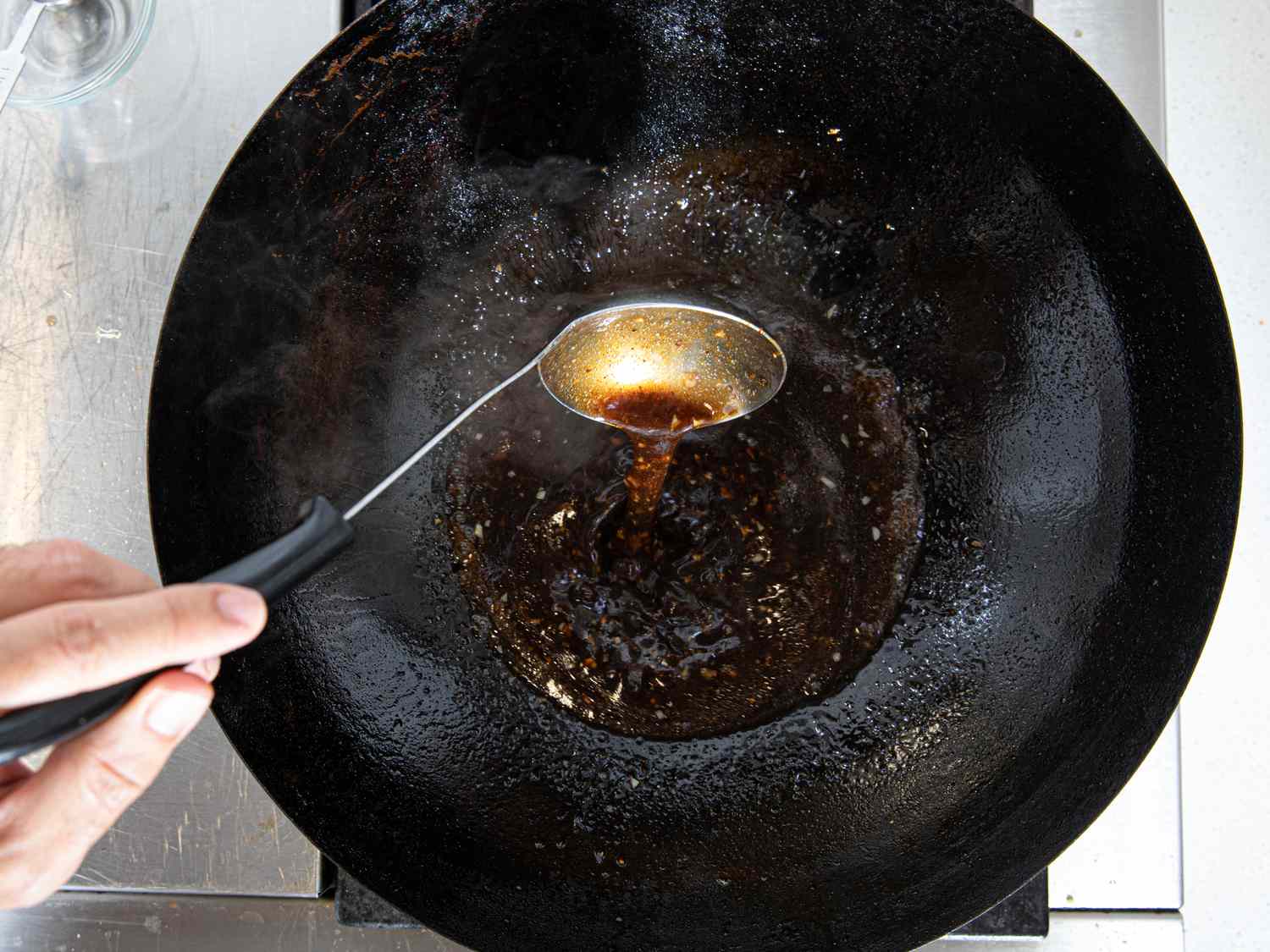 Overhead view of finished glaze