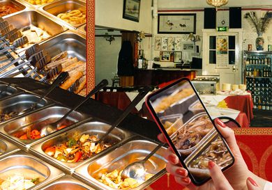 A college of British Chinese takeaway photos