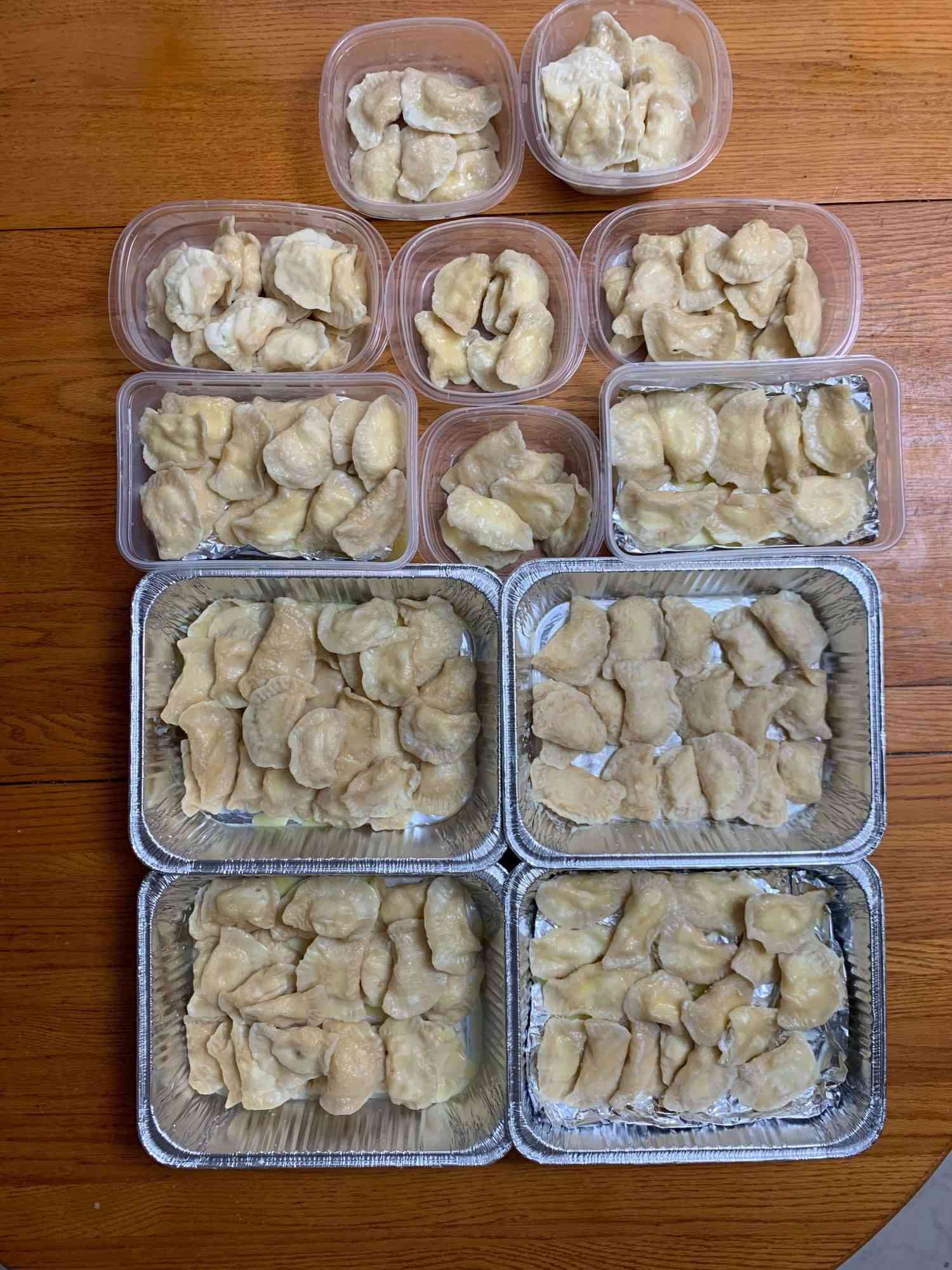 pierogi all portioned out