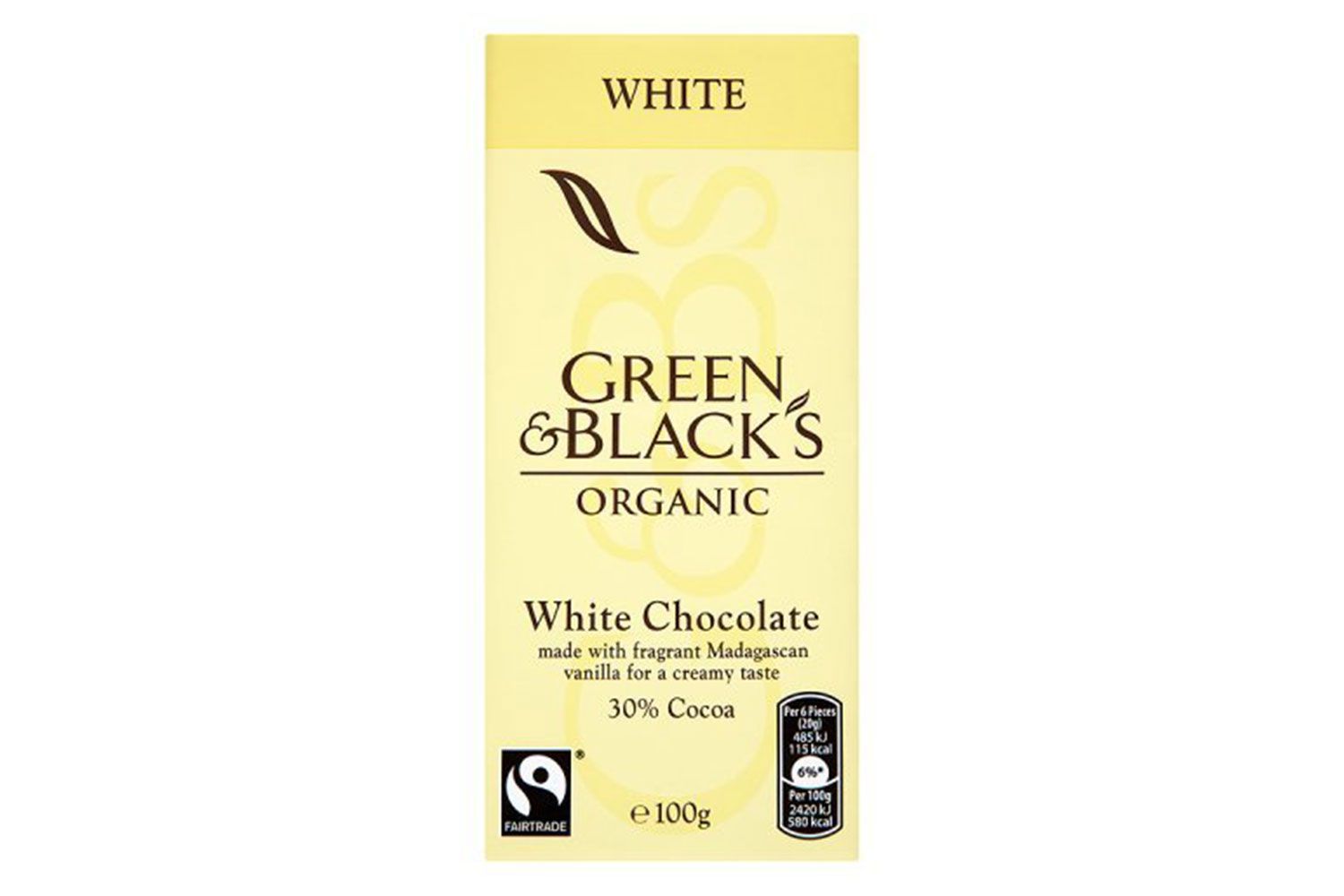 GREEN &amp; BLACKS Organic White Chocolate Bar, 3.5 OZ