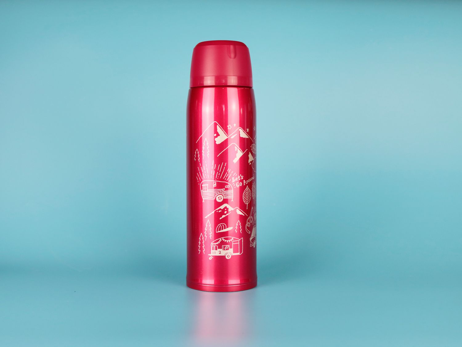 Zojirushi Stainless Bottle SJ-JS10 against blue backdrop